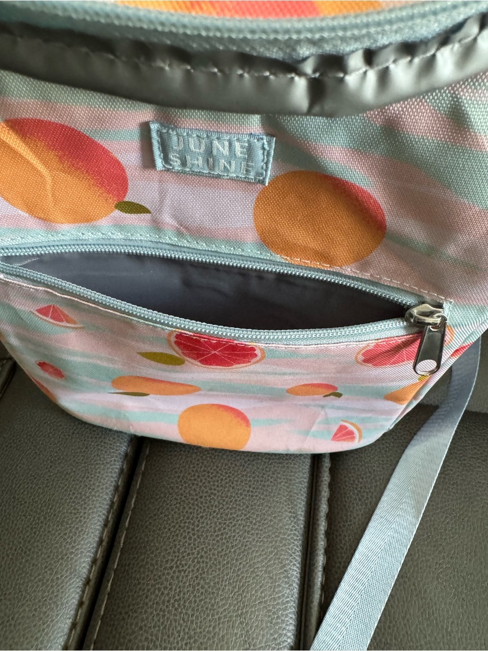 Peach-Pattern Light Blue Lunch Backpack - Picture 8 of 8